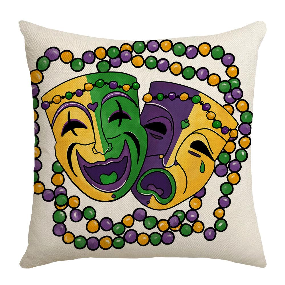 

Mask Carnival Pillow Cover Digital Printing Living Room Bedroom Sofa Cushion Cushion Cover 45 * 45Cm (pillow cover does not contain core)