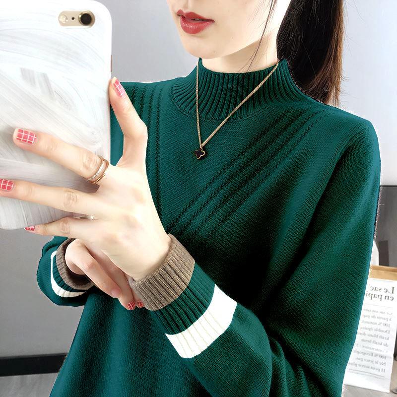 Strickoberteile, Rollkragenpullover, Langärmlige Damen-Unter- und Überziehshirts, Damenbekleidung für Herbst und Winter