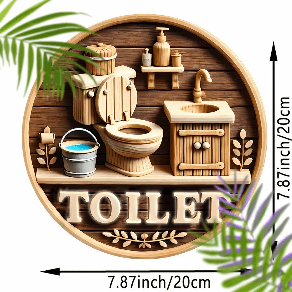 Wall Art Sign Circle Decor Plaque Hanging Pendant Toilet Decor Plate Home Decor