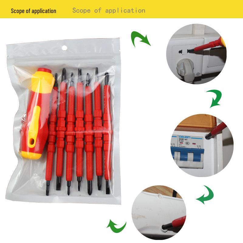 

Insulated Magnetic Screwdriver Set: Flathead & Phillips Repair Tool Kit.