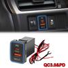 USB C Car Charger PD QC3.0 Dual USB Fast Charger Socket 12V Mobile Phone Charge Power Adapter Outlet Quick Charging For Toyota