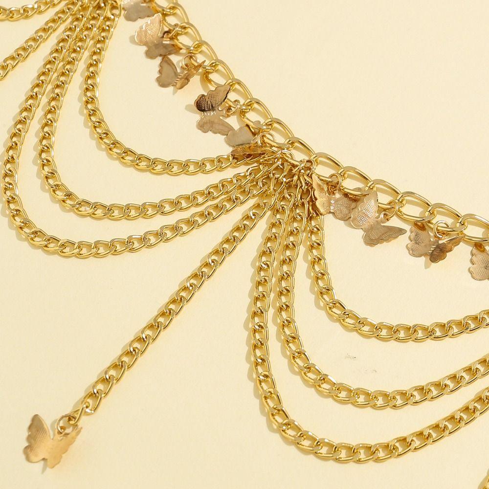 Silver Pearl Tassel Waist Chain Body Jewelry Metal Body Chain Summer   Girls