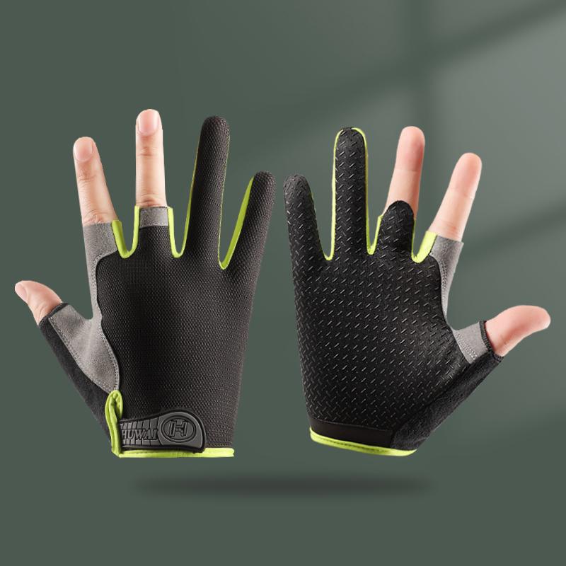 Summer Thin Non-Slip Anti-Stab Fishing Gloves with Exposed Two Fingers for Lure, Casting, Baiting, and Sea Fishing