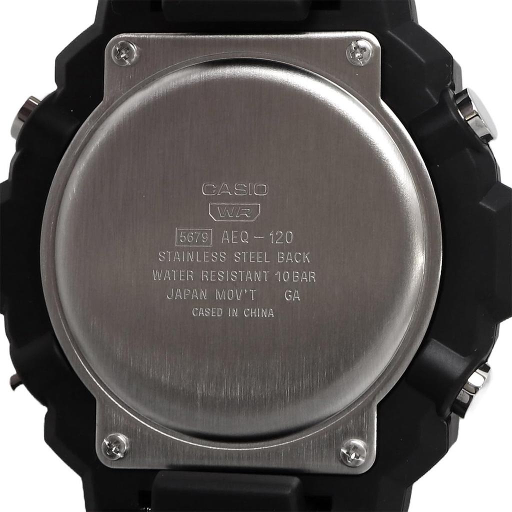 CASIO World Time Telememo Quartz Watch Black Overseas Model [Casio] Analog-Digital AEQ-120W-1AV Men's [Used]