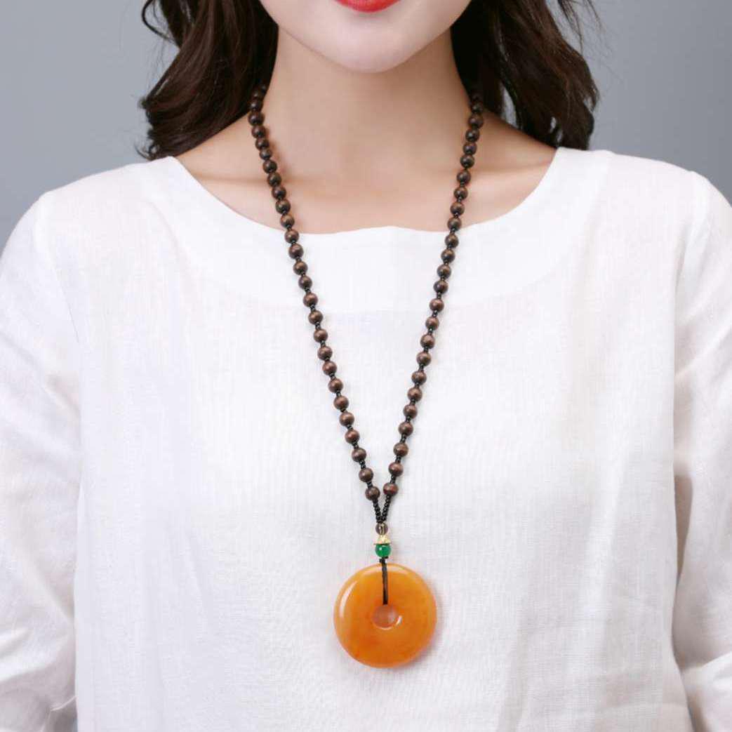 

Этнический стиль бисерная подвеска из янтаря цепочка для свитера