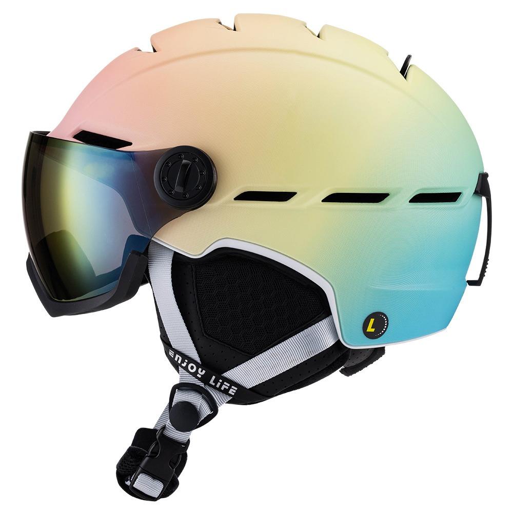 Snow Goggles Integrated Gradual Change Color Ski Helmet Winter Outdoor Skiing Equipment Adult Snow Helmet