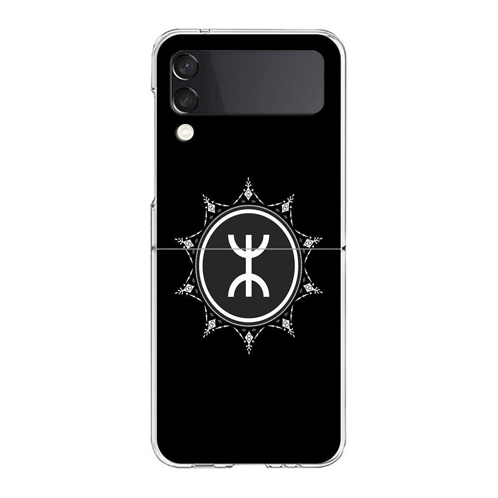 Amazigh Berber Flag Phone Case For Samsung Galaxy Z Flip 3 4 5 Hard Folding Clear PC Bumper For Samsung Z Flip3 Back Cover
