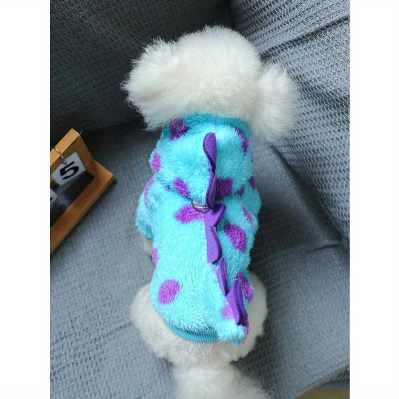 1 szt. Ubranka dla zwierząt dla kotów i psów, Uniwersalny strój z zaczepem na smycz, Urocza krótka bluza z kapturem w kształcie smoka z rogami dla małych psów - Kwiatowy Dinozaur