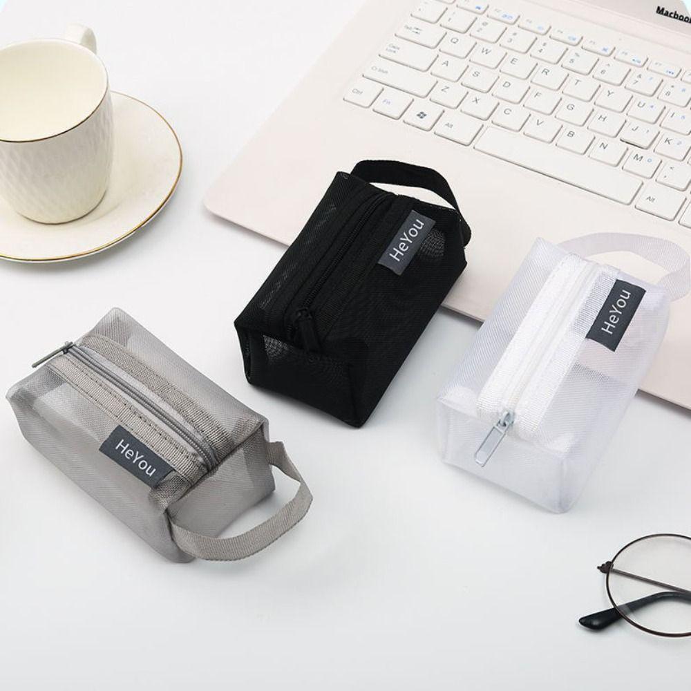 Nylon Small Coin Purse Transparent Transparent Cosmetic Bag Portable Mesh Storage Bag  Girl