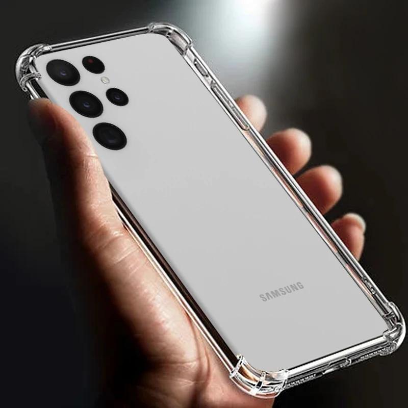 

Thickened Airbag Shockproof Clear Soft Tpu Phone Case For Samsung Galaxy S22 Plus 5g cases Transparent Back Cover S 22 Fe Ultra