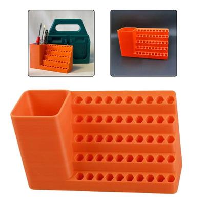 Screwdriver Head Storage Toolbox Hole Board Electric Screwdriver Stand Hex Shank Organiser Drill Holder 50 Holes Bit Organiser