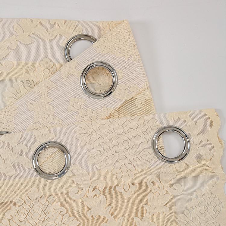 Elegant French White Lace Sheer Curtain with Floral Design - Semi-Transparent, Grommet Top for Easy Hanging - Perfect for Living Room Kitchen Privacy