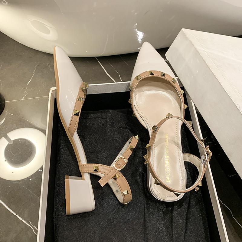 Women's High Heels 2024 New Style Temperament Matching Skirt Sexy Pointed Stiletto Heel Sandals Stylish Buckle Party Shoes