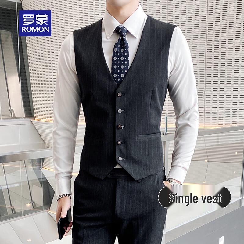 ROMON Men's Slim Fit Business Formal Suit