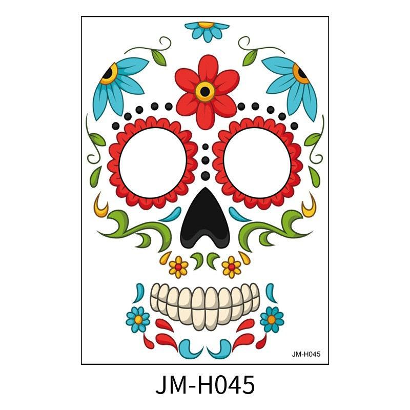 Cross Border Halloween Scene Tattoo Stickers Waterproof Sweat Day Of Dead Makeup Ball Funny Facial