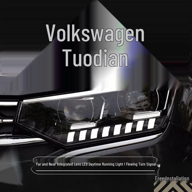 Volkswagen Tayron X Headlight Upgrade: 4 Low/4 High Beams, Daytime Running Lights, Sequential Turn Signals, LED Lens.
