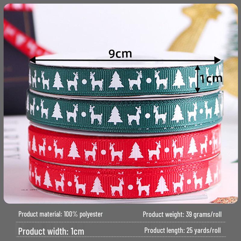 1cm Christmas Ribbon for DIY Decoration: Festival, Cake, Gift, Bouquet Packaging