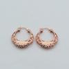 Exquisite Russian 585 Purple Gold Personalized Hollow Earrings Rose Gold Plated Fashion Pattern Bead Earrings For Girlfriend