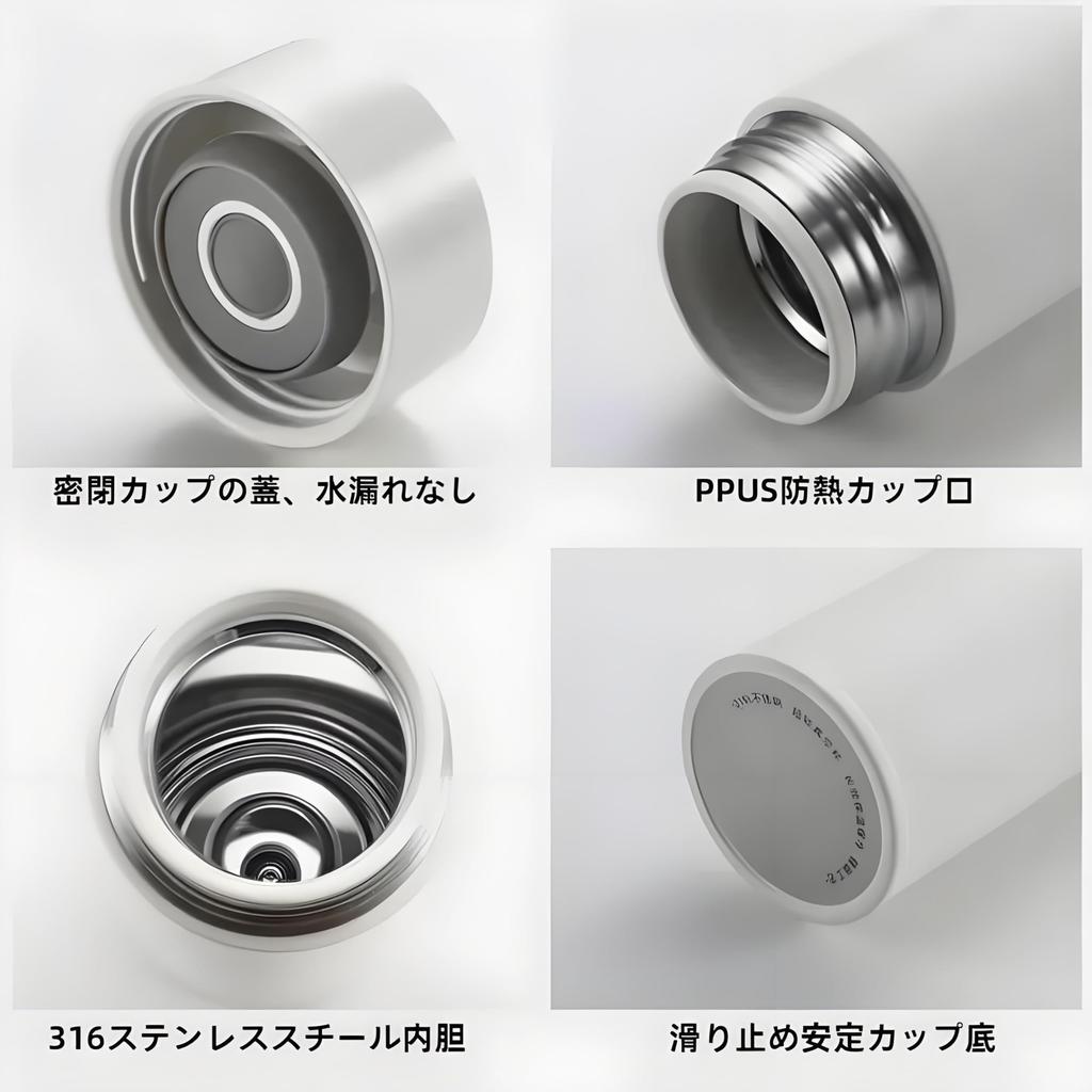 IOLOYU 500ml Thermos Stainless Steel Water Bottle, Easy to Clean, Stylish Coffee Water Bottle, Lightweight, Large Capacity, Insulated, Slim, Direct