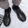 Men's Shoes Non-slip Waterproof Black Chef Shoes Work Suit Casual Leather Shoes Large Size Business Dress Small