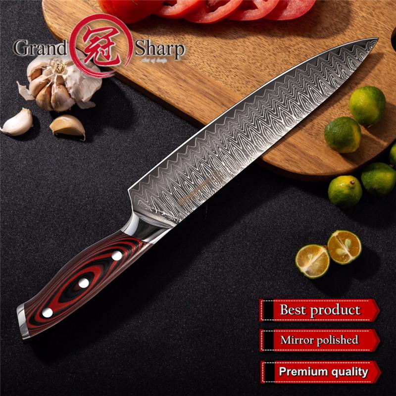 8'' Japanese Kitchen Knives 67 Layers Vg10 Damascus Steel Chef Knife Meat Vegetable Multi Cooking Tools Gift Box GRANDSHARP