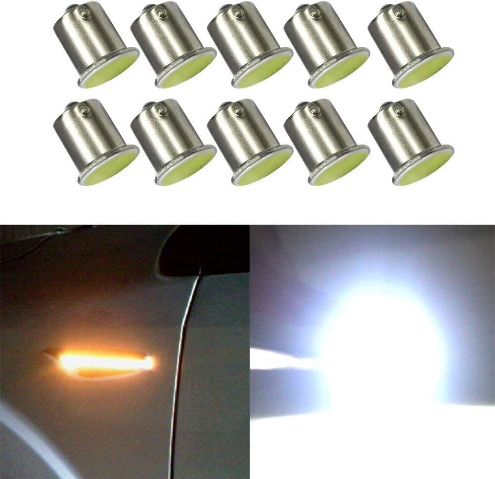 Biqing S25 LED Back Lamp G18 S25 LED Single COB Light White LED S25 Turn Signal Set of 10