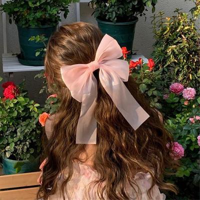 Sweet Mesh  Bowknot Hair Clip Hair Bow Ribbon Christmas Spring Clip Hairpins New Year Hair Bows For Girls Kids Hair Accessories