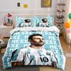 Spielerfigur, wiederholt "Messi". Bettwäsche-Sets Bettbezug-Sets Bettbezüge Kissenbezüge(1 * Bettbezug 2 * Kissenbezüge ohne Bettdecke)