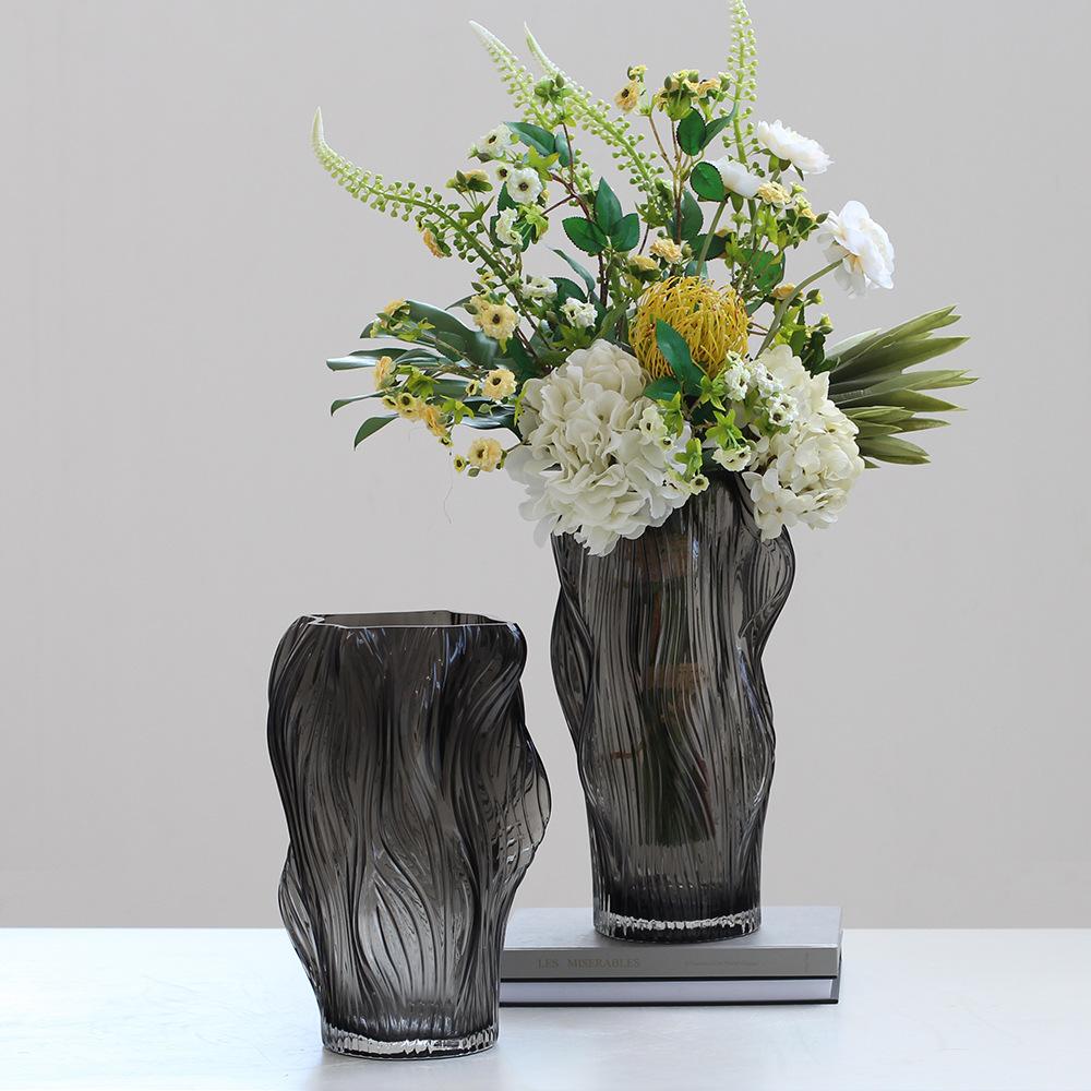 Glass Vase Hand-made Glass Hydroponic Bottle with Irregular Geometry Terrarium Flower Vase Room Decoration Accessories