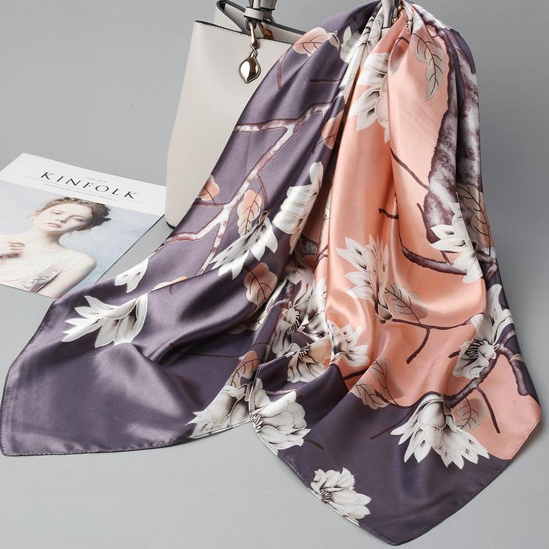 90 Square Scarves, Silk Scarves, Women's New Spring and Summer High-end Sense Versatile, Thin Scarves, Shawls Outside