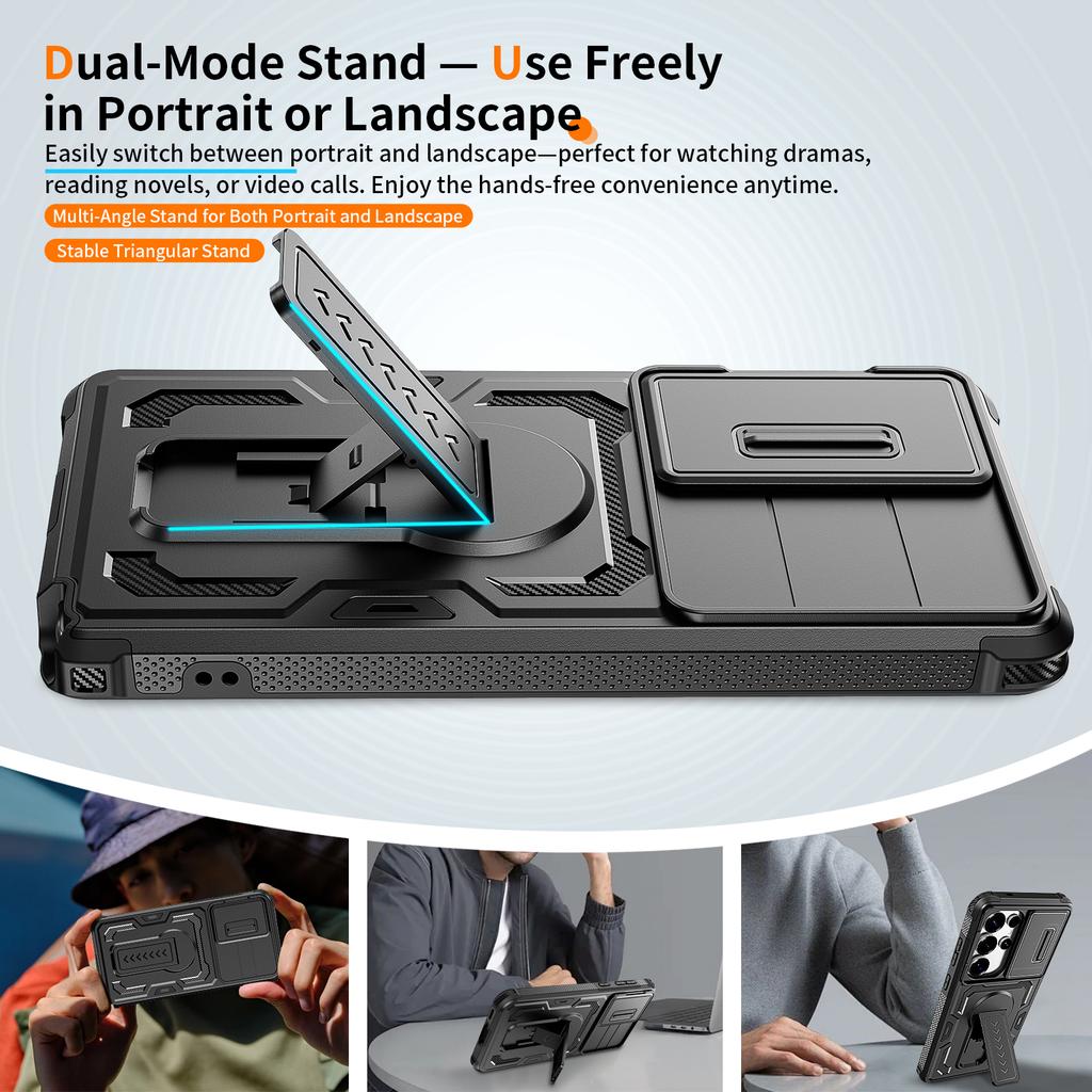 Protective Coque Case for Samsung Galaxy S26 Ultra A57 5G S24 S25 S 26 A17 A56 A36 A16 A26 Lens Protection Stand Holder