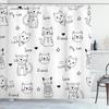 Cute Cat Pattern Shower Curtain - Fun Cartoon Design for Playful Bathroom Décor, Waterproof, Easy Care & Soft Fabric