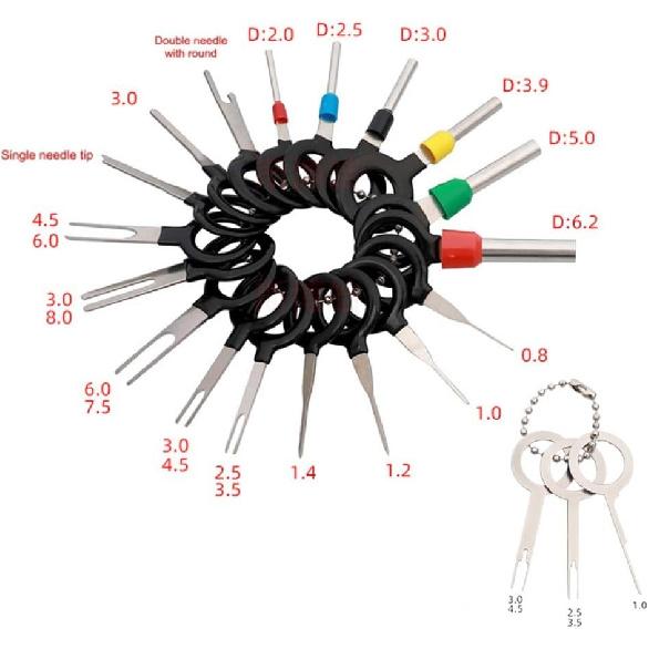 Set of 21 Auto Electrical Wiring Crimp Connector Pin Extractor Puller Termina