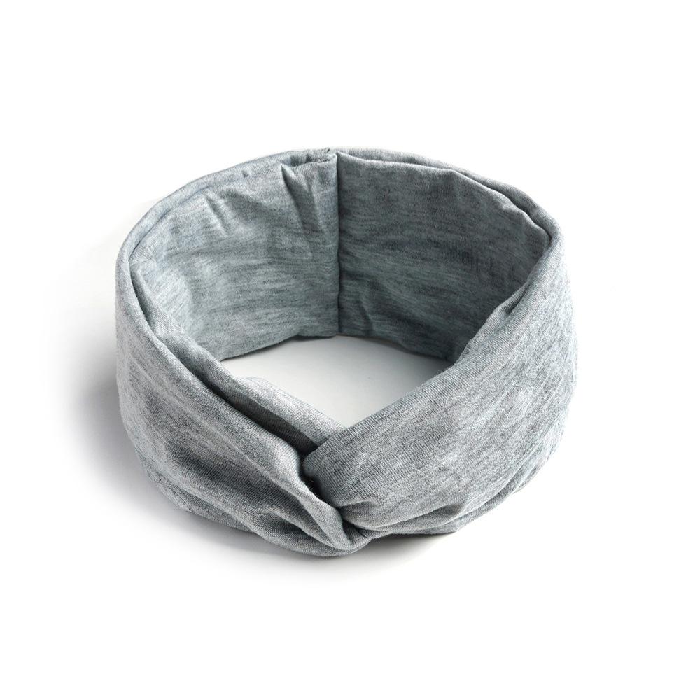 Breites gekreuztes Stirnband, einfarbiges Stretch-Sport-Yoga-Stirnband für Damen