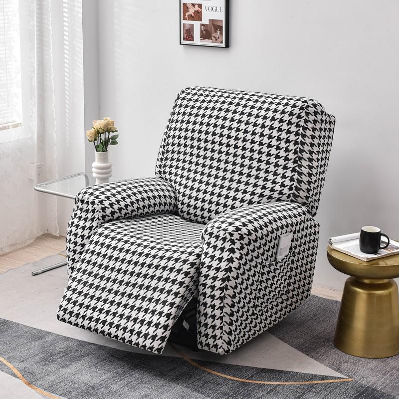 4-Piece Recliner Chair Cover Stretch Chair Cover for Recliner Chair Slipcover for Living Room Recliner Protector with Pocket