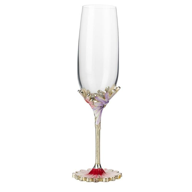 Creative Flowers Champagne Glasses Crystal Red