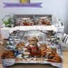 3PC Custom Name Winter Wildlife Bedding Set Duvet Cover Closure Includes 1 Duvet Cover & 2 Pillowcases for Bedroom