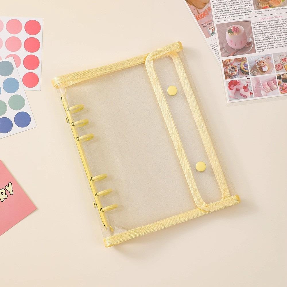 Ins PP A5 Binder Cover Loose Leaf DIY Album Book Double-Buckle Small Card Booklet Photo Collect Book жёлтый