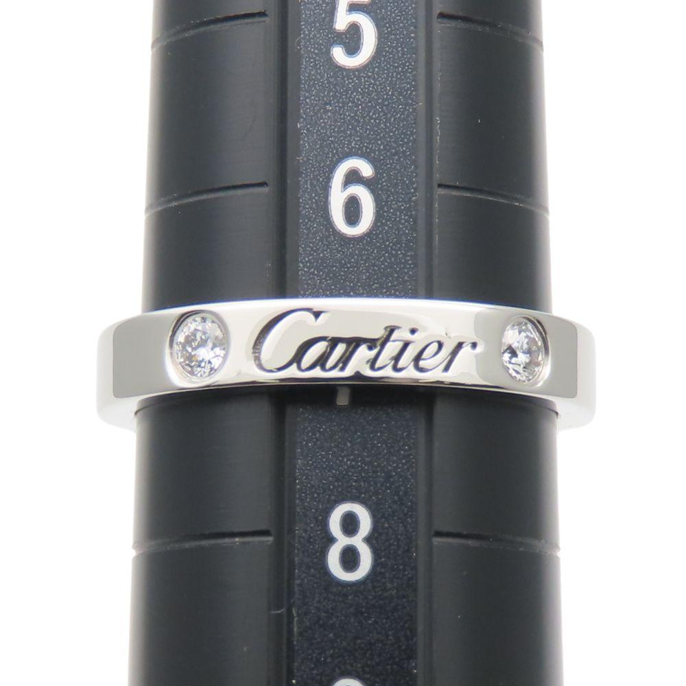 Used CARTIER Ring Engraved EU#47 47 Pt950Platinum/diamond 4.4g Platinum 2PD