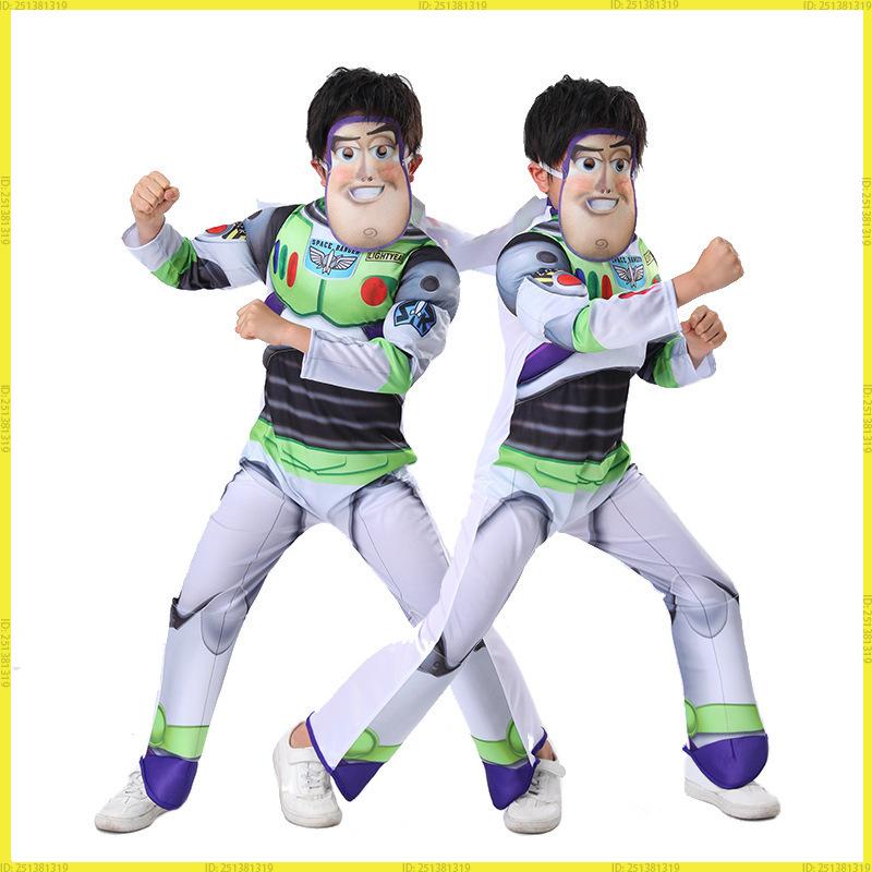 Toy Story Buzz Lightyear Cosplay Costume Kids Astronaut Jumpsuit With Wings Mask Bodysuit Halloween Christmas Party Gift