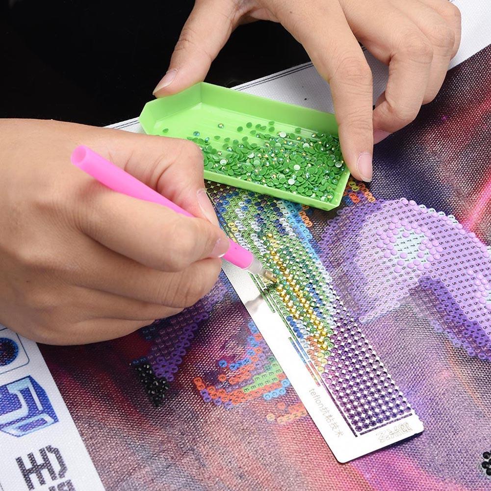 DIY Diamond Painting Cross Stitch Tools Ruler Drawing Square Round Diamond Embroidery Accessory Stainless Steel Embroidery Ruler