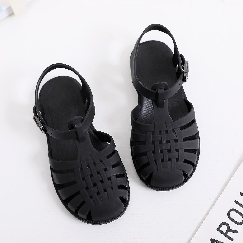 Children's sandals spring and summer boys soft-soled hollowed-out hole shoes girls flat-soled bag head jelly shoes baby children's sandals
