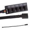 1 to 5-Port 4-pins PWM CPU Cooler/ Case/ Chasis Cooling Fan Power Cable Hub Splitter Adapter Black Sleeved 40cm