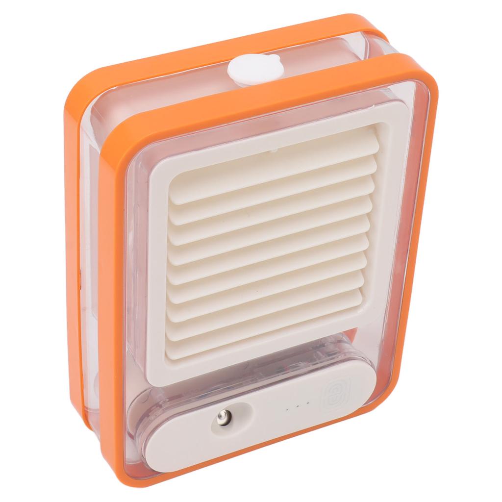 Table Air Cooler Usb Charging Orange Portable Mini Desktop Humidifier Fan Low Noise with Colored Night Light