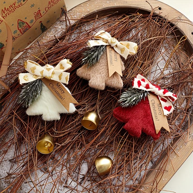 2pcs Xmas Hanging Ornaments Plush Christmas Tree Bell Merry Christmas Hanging Christmas Decorations for Tree