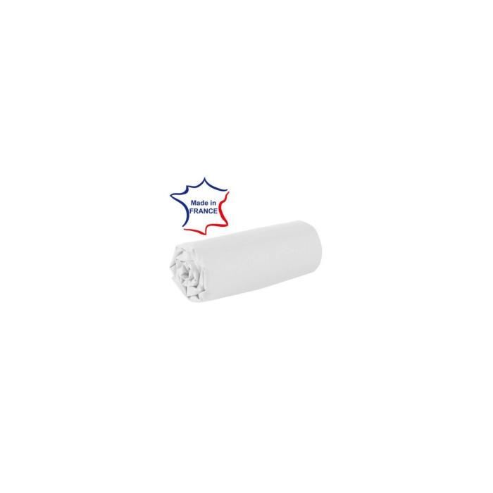 Drap housse - NO NAME - 80x190 cm - 100% coton - 57 fils - Blanc