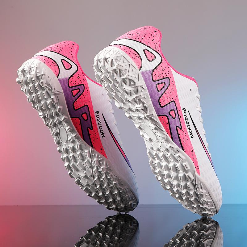 Men's Low-Top Football Shoes for Youth - AG Long Spikes & TF Studs for Artificial Turf Training