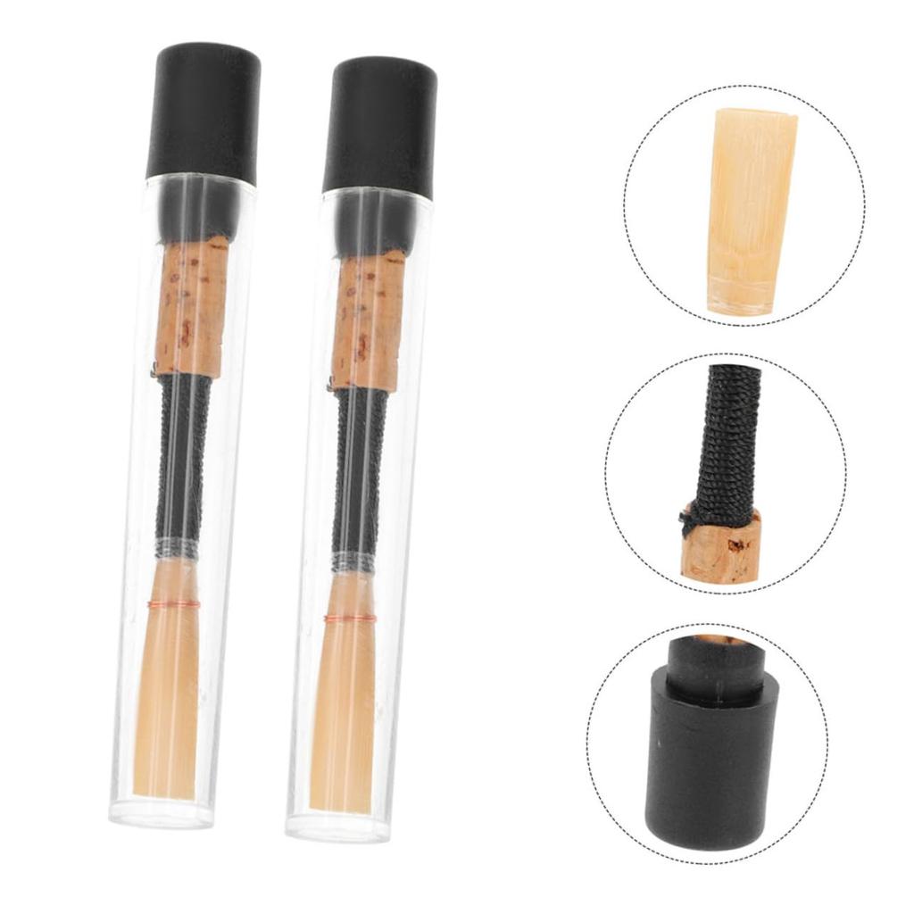 Abaodam 2-Piece Double Reed Pro Light Oboe Reed for Beginners, Woodwind Instrument Accessories, Professional Oboe Tools, Student Reeds, Natural Reed