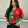 2026 Kadın Erkek Ponpon Kızlar PORTUGAL NO.7 Y2k Üstler Yaz Futbol Kısa Kollu Forma Günlük Tişörtler Hip Hop Kadın Erkek Giyim