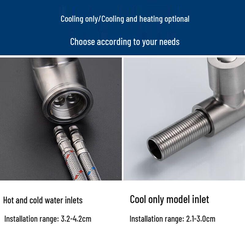 LINDONG 304 Stainless Steel High Arc Pull-Out Kitchen Faucet